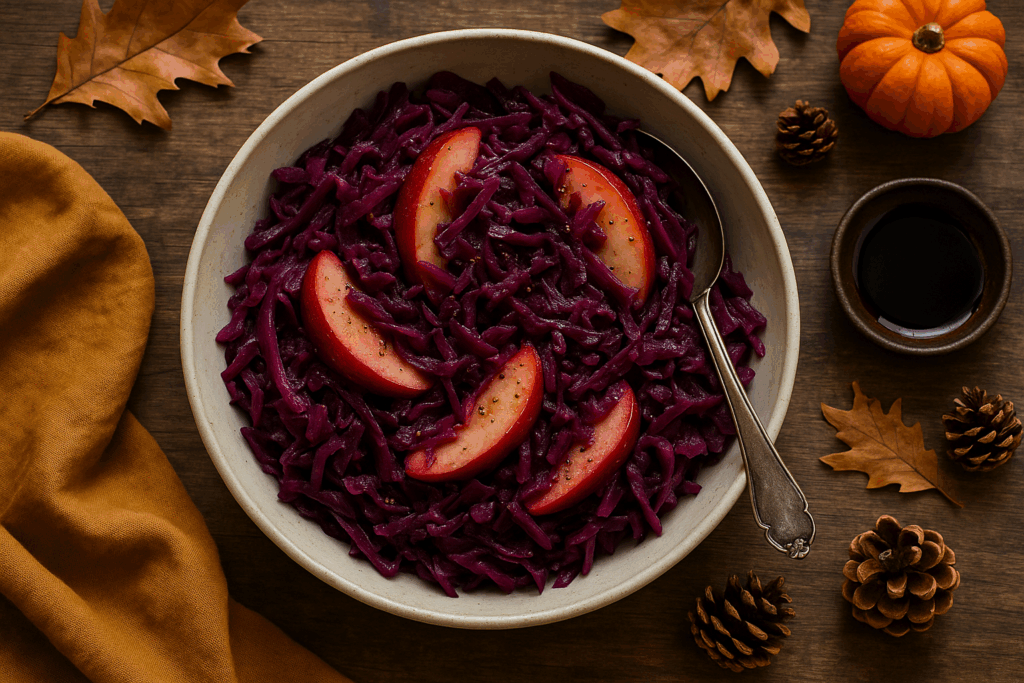 Braised Red Cabbage with Apple & Balsamic