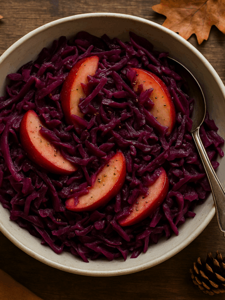 Braised Red Cabbage with Apple & Balsamic
