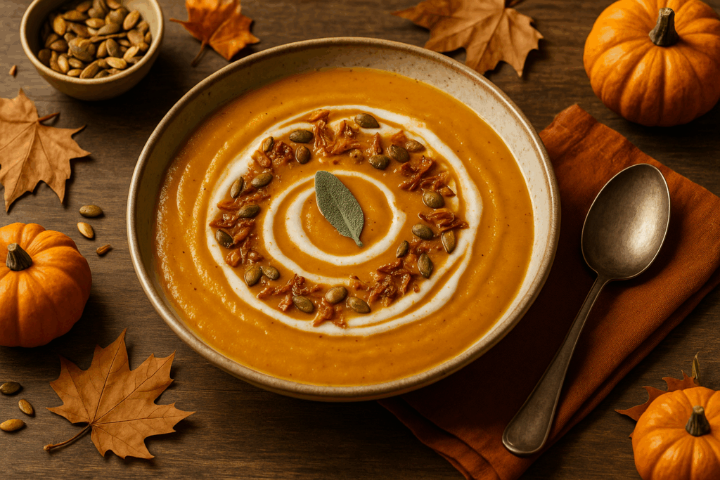 Butternut Squash Soup with Sage & Coconut Cream