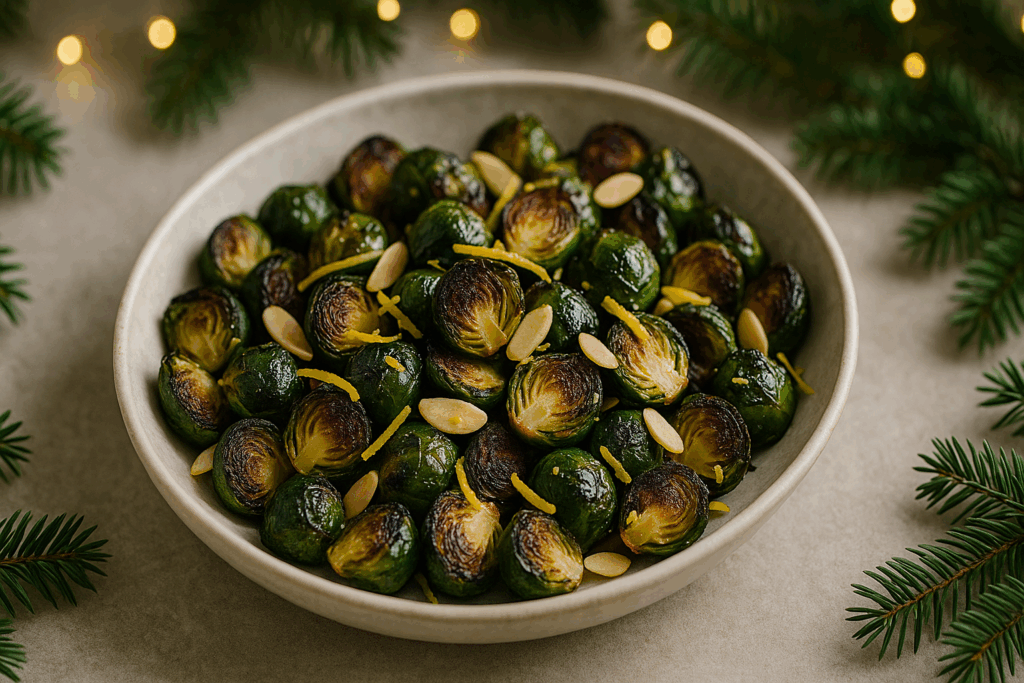 Charred Brussels Sprouts with Lemon & Almonds