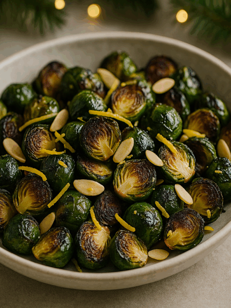 Charred Brussels Sprouts with Lemon & Almonds