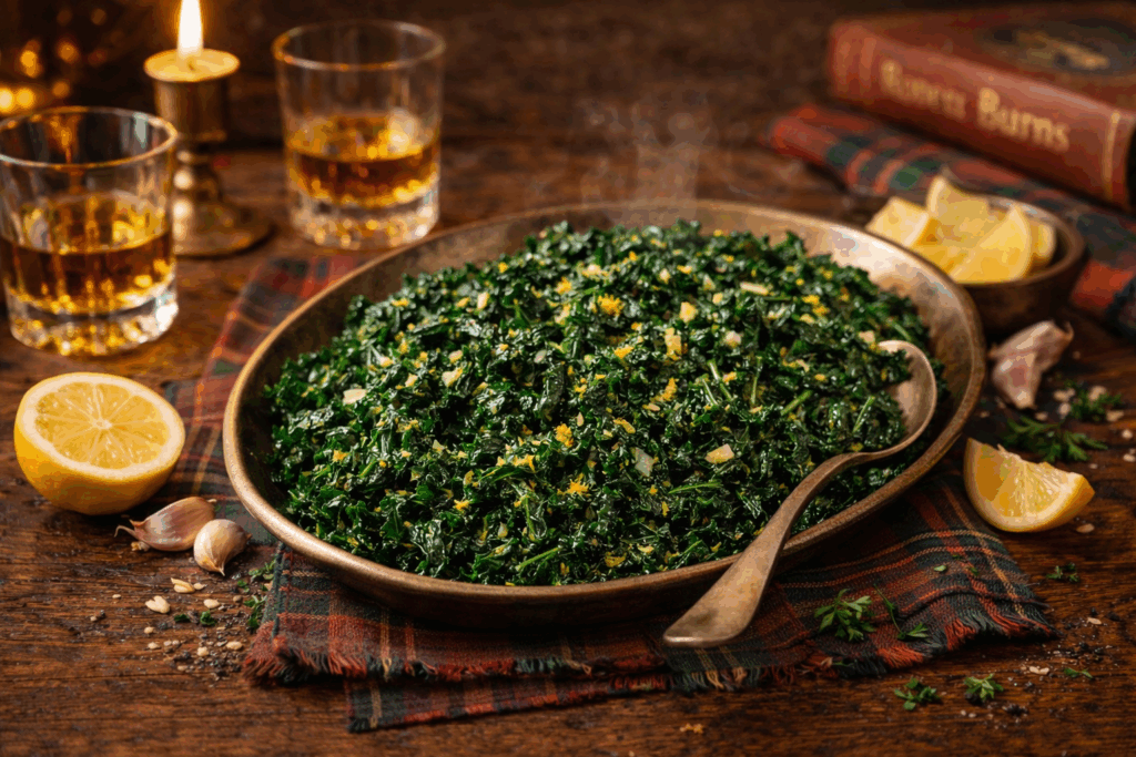 Whisky-Glazed Kale with Garlic & Lemon